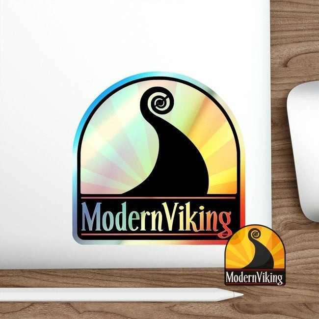 Modern Viking Holographic Die-cut Stickers