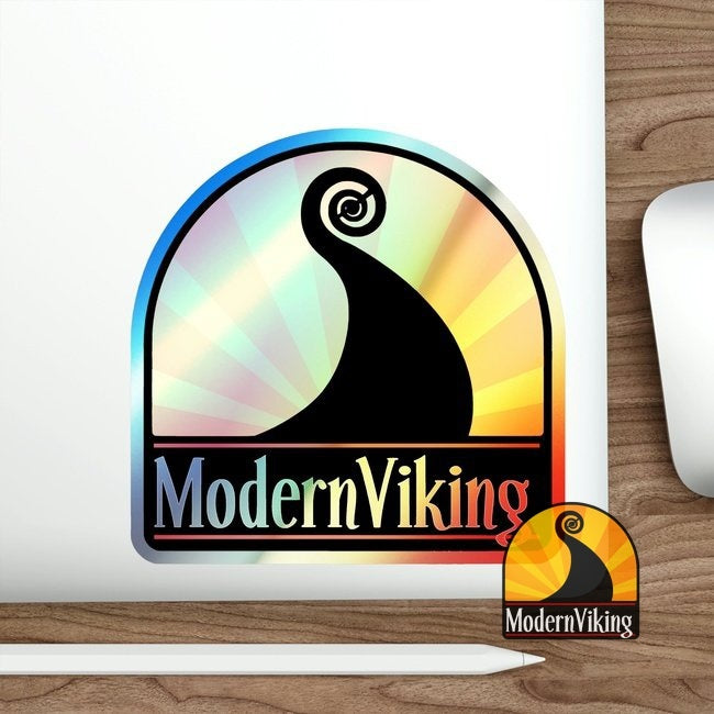 Modern Viking Holographic Die-cut Stickers