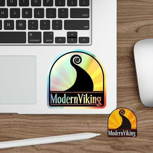 Modern Viking Holographic Die-cut Stickers