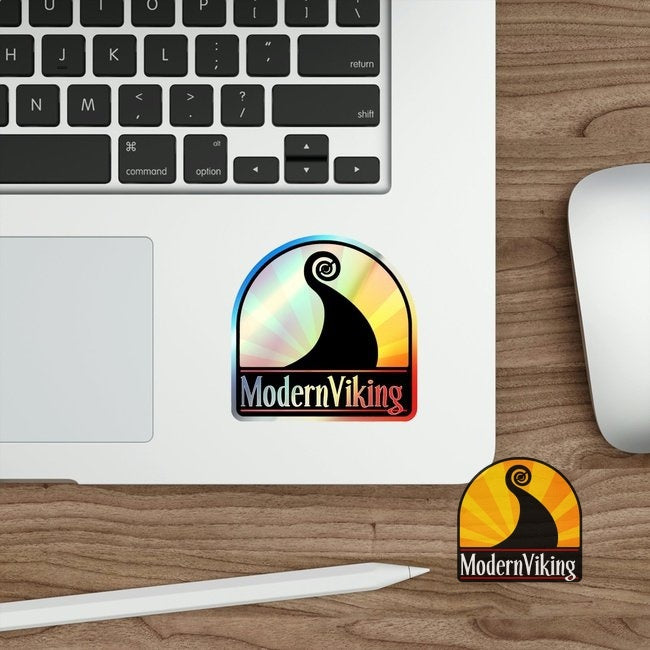 Modern Viking Holographic Die-cut Stickers