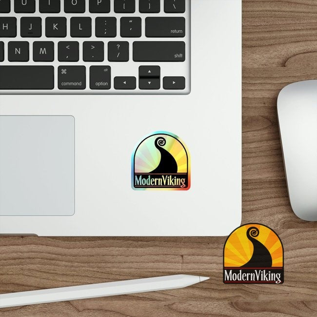 Modern Viking Holographic Die-cut Stickers